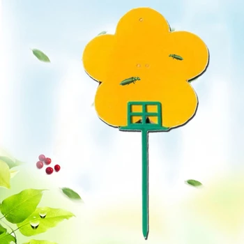 

60 Pcs Flower Shape Double-Sided Insect Trap Yellow Sticky Fruit Fly and Fungus