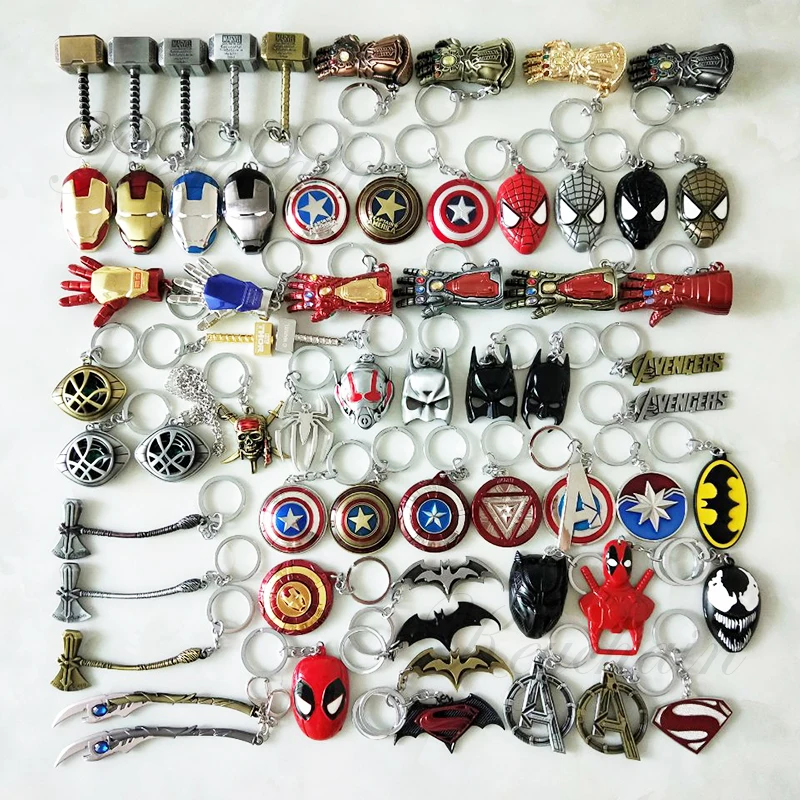 

Marvel Avengers 4 Iron Man Mask Thor's Hammer Mjolnir Keychain Captain America Shield Mjolnir Infinity Gloves for Men Women Fans