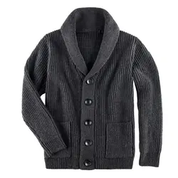 Зима Осень повседневные топы Мужские куртки мужской вязаный кардиган застегнутый свитер с v-образным вырезом Повседневный длинный рукав