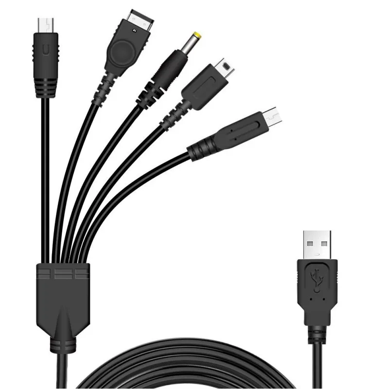 Высокое 5 в 1 usb зарядный кабель зарядное устройство для nintendo GBA SP для WII U 3DS NDSL XL DSI psp