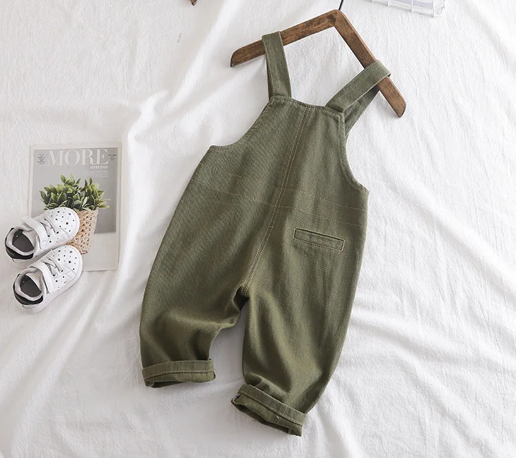 Children's Jumpsuit Fashion Korean Pocket Baby Overalls Toddler Boys Pants Spring Autumn Casual Newborn Baby Girls Jumpsuits New