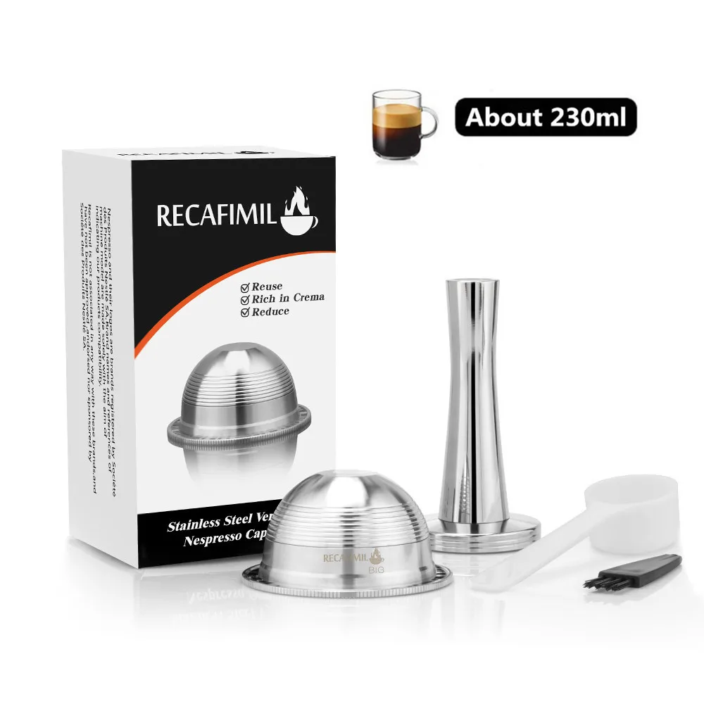 Vip Link кофейные фильтры для многократного использования для Nespresso Vertuoline GCA1 и Delonghi ENV135 многоразовые капсулы из нержавеющей стали - Цвет: Big Cup