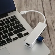 Практичный 3 порта USB 3,0 Gigabit Ethernet Lan RJ45 сетевой адаптер концентратор до 1000 Мбит/с для Mac PC высокая производительность