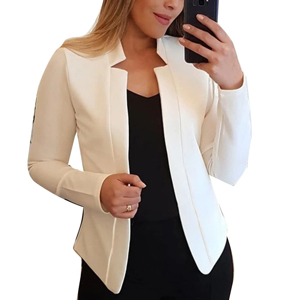 Fall Fashion Women Solid Color Long Sleeve Stand Collar Slims Fit Blazer Coat Women's Clothing Blazers Fashion Long Sleeve Suits plus size pant suits for special occasions