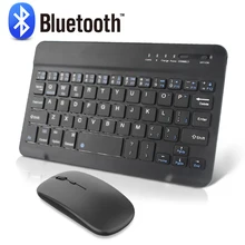 Clavier et souris sans fil Mini clavier bluetooth Rechargeable avec souris clavier russe espagnol pour téléphone tablette