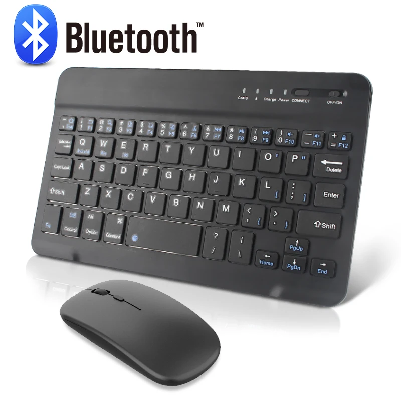 Беспроводная мини клавиатура и мышь перезаряжаемая bluetooth с мышью испанская