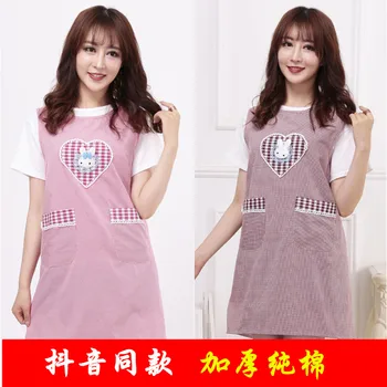 

Scarf apron thickened cotton lovely apron Korean fashion kitchen waistcoat women's cooking work clothes