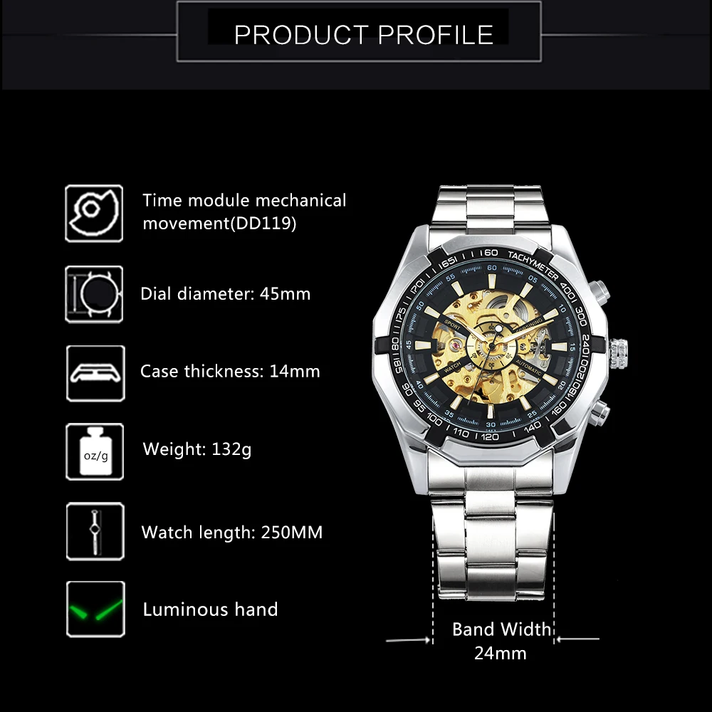 Winner часы для мужчин Скелет автоматические механические золотистые часы-скелетоны винтажные мужские часы s часы Forsining лучший бренд класса люкс