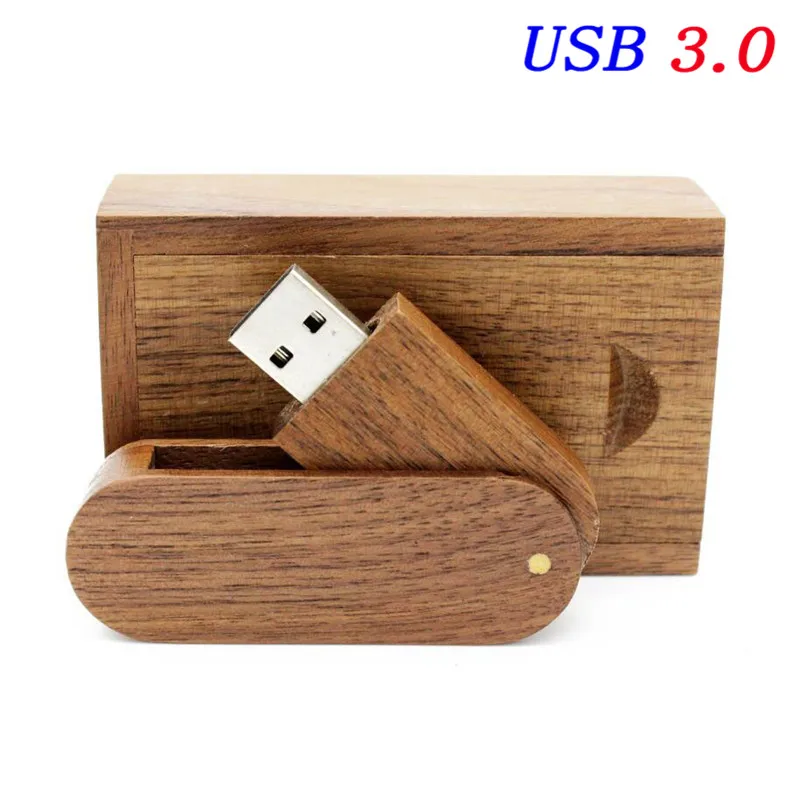 Флэшка в виде прищепки 3,0 логотип на заказ Деревянный USB+ коробка USB Flash Drive 4 GB 8 GB 16G 32 GB 64 GB Memory stick фотографии свадебный подарок - Цвет: Walnut wood