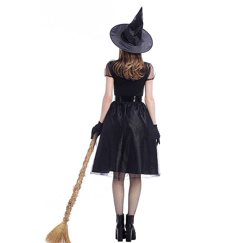 Маскарадный женский костюм ведьмы для взрослых, Женский костюм волшебницы, костюм ведьмы на Хэллоуин, костюм привидения, нарядное платье