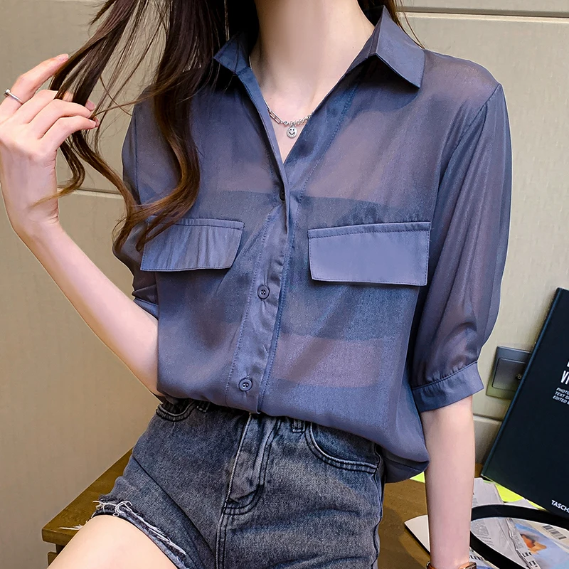 ladies sheer shirts