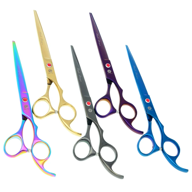

7.0" Purple Dragon Colorful Pet Cutting Scissors 6.5" Thinning Shears Up&Down Curved Scissor JP440C Pet Grooming Clipper LZS0580