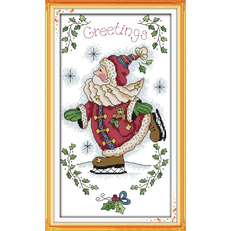 Everlasting Love The Skating Santa Claus C экологические хлопковые китайские наборы крестиков
