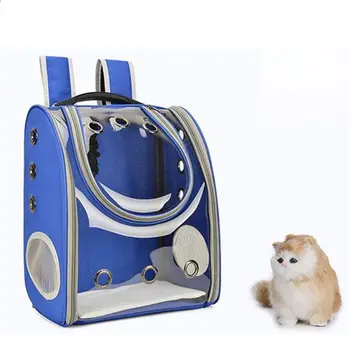 

2020 Cat carrying bag breathable transparent puppy cat backpack cat box cage small pet travel handbag handbag space capsule