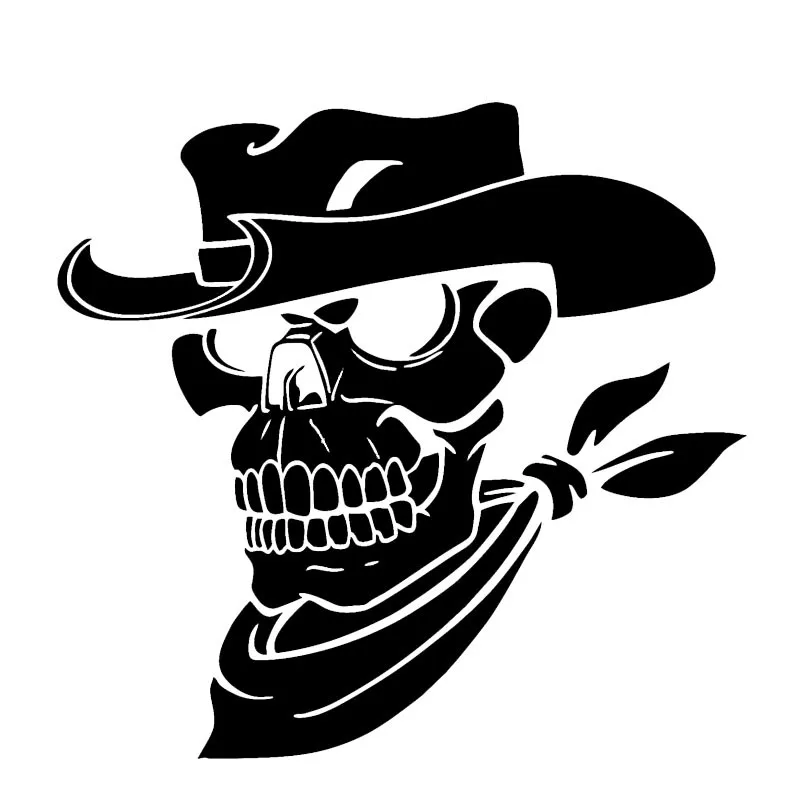 

Creative Mysterious Hat SKULL Cover Scratchse Car Sticker Funny Decal Bumper Window Motorcycle Sunscreen Accessories KK16*15cm