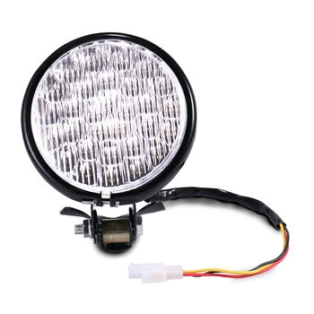 

Motorcycle 5" Black LED Steel Head light for Harley Dyna Softail Chopper Touring Honda Yamaha Kawasaki Suzuki Bobber Crusier