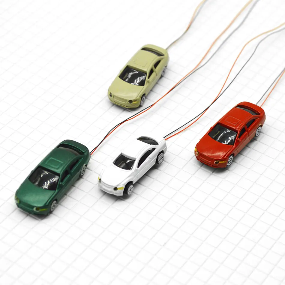 

Mini Scale Model Lighted Car Architecture Material Plastic With 12V LED Light Building Road Landscape Sand Table Layout Toy