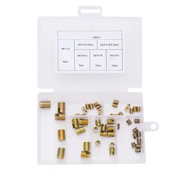 

50Pcs/set M2 M2.5 M3 M4 M5 M6 Galvanized Self Tapping insert Screw Bushing 302 Slotted Type Wire Thread Insert Nut Repair