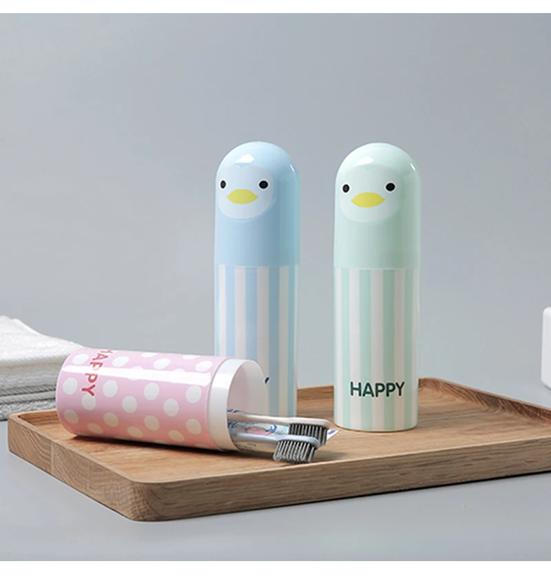 Storage Organizer Cup Toothbrush Box Suit Double Portable Travel Washing Brushing Cups Sets Dental Cylinder Toothbrush