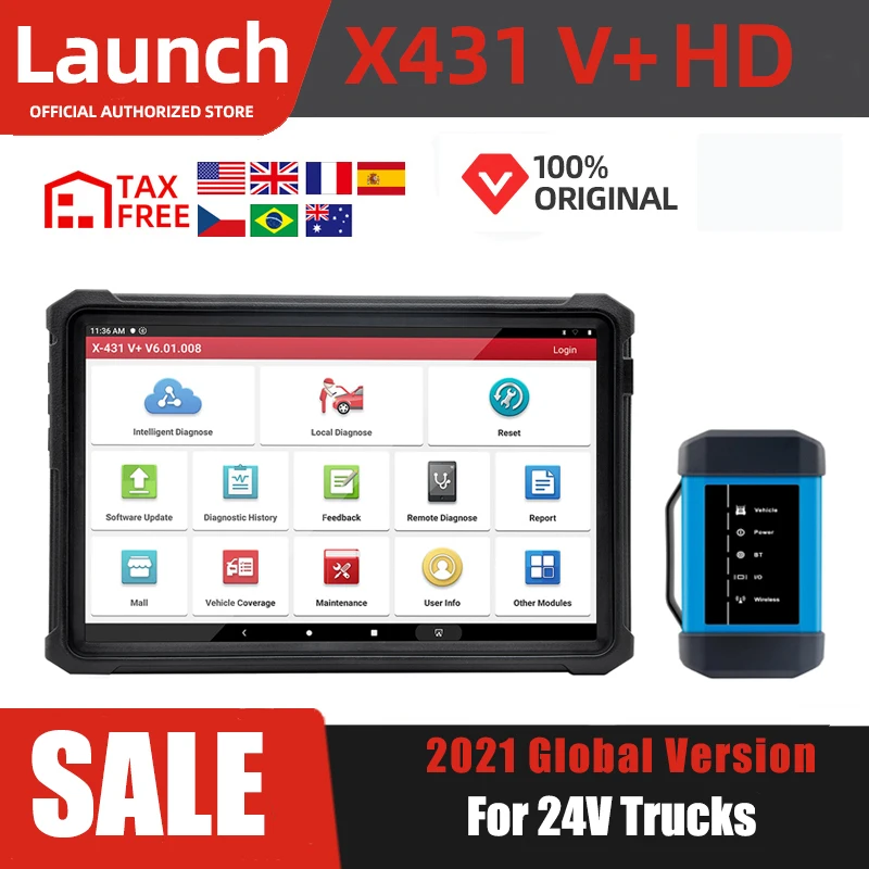 LAUNCH X431 диагностические инструменты для грузовиков X 431 V Plus HD модуль Obd2 сканер
