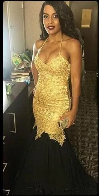 gold-and-black-african-black-girl-mermaid-2k18-prom-dresses-halter-neck-appliques-lace-tulle-fashion-long-party-evening-dresses-custom-size (4)_副本