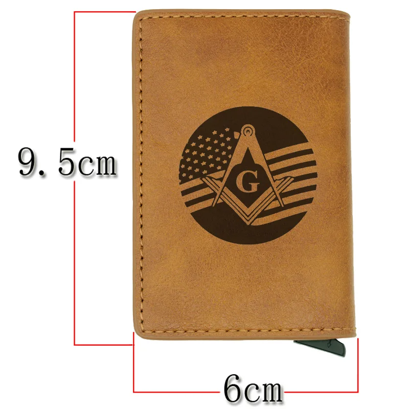 Классический американский флаг масонский дизайн для мужчин женщин Rfid держатель для карт кожаные кошельки унисекс кошелек