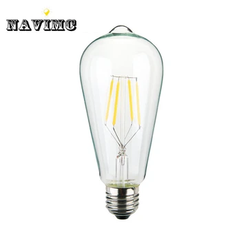 

Retro Lamp st64 Vintage LED Edison E27 Bulb Light 110-220V 4 W filament Glass