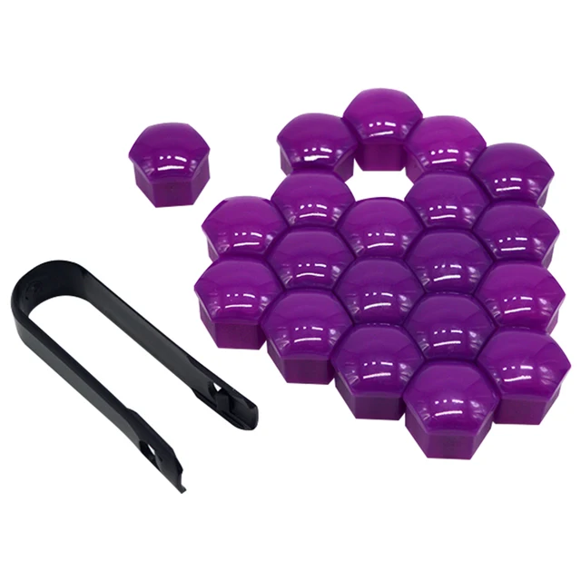 20pcs 17mm 19mm Wheel Nut Bolt Head Cover Cap Protective Bolt Caps Exterior Decoration Protecting Bolt Rims Screws Plugs purple