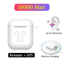I9000 Max Tws Auricolari Bluetooth Rinominare + Gps in-Ear di Rilevamento Intelligente Senza Fili Del Sensore di Auricolari Cerniera in Metallo Magnete Riserva Pk I500(China)