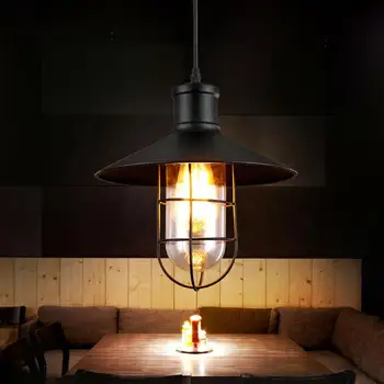 

Retro Vintage Pendant Light Single Iron Head Pendant Explosion-Proof Lamp For Warehouse Office Bar Attic Restaurant