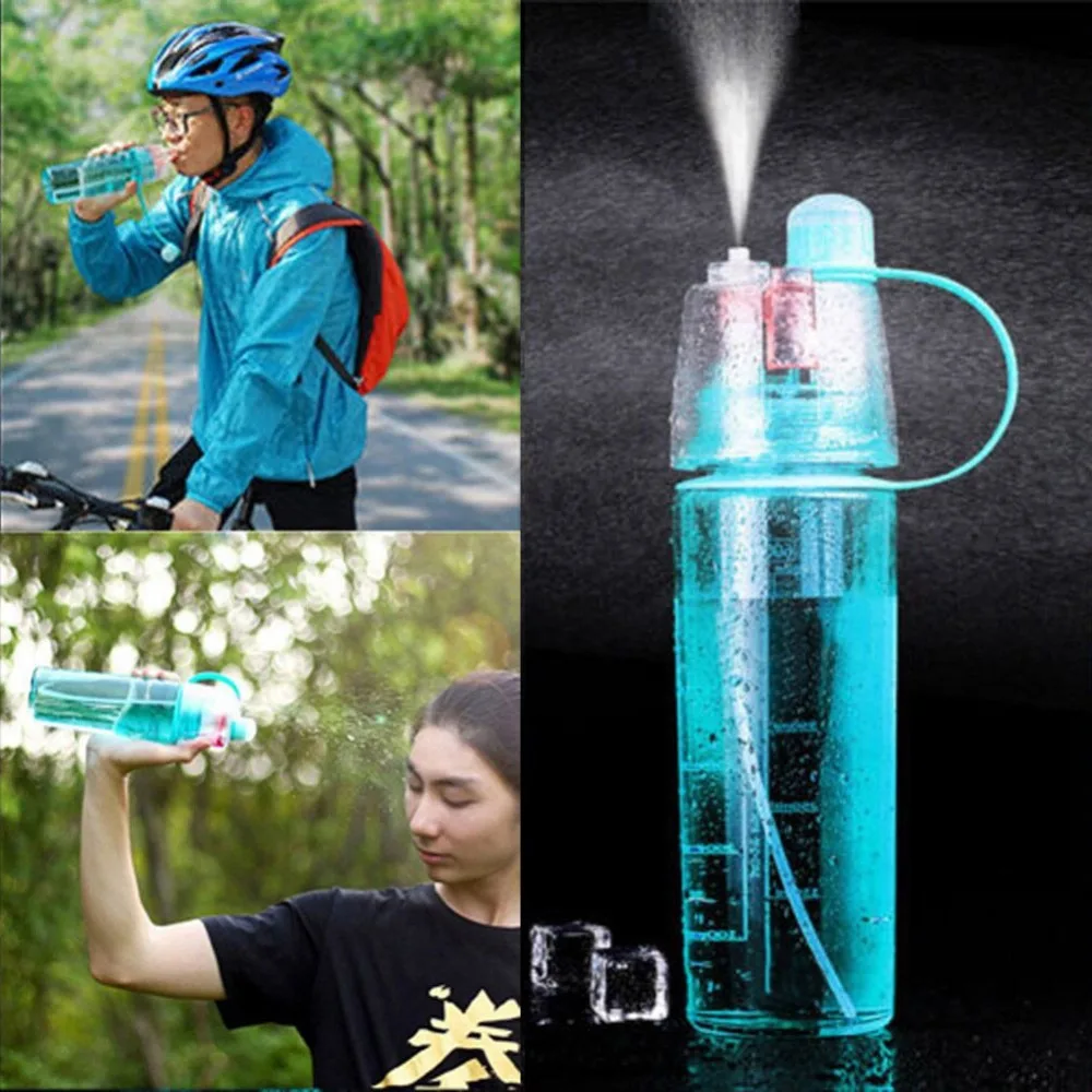 600 мл Новые Креативные велосипедные бутылки для питья на открытом воздухе спортивный спрей бутылка для воды охлаждающая тумана бутылка для спортзала