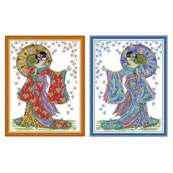 

Rain flower Beauty counted printed on the canvas 11CT 14CT DIY kit Cross Stitch embroidery needlework Sets home decor