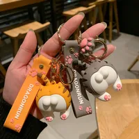 Cat Butt Keychain Cartoon Female Cute Couple Lovers Pair Gift Bag Ornament Car Key Chain Lanyard Child Toy INS Kawaii Girl Gift 2