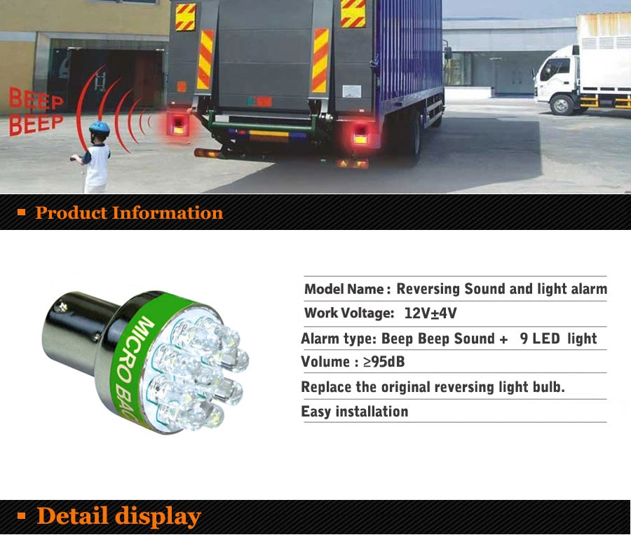 Beep Sound Light Reverse Alarm Bulb Back Up Alert Beep Light Beeper