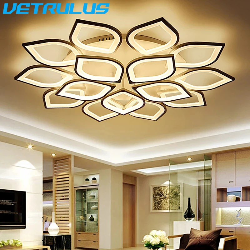 

Acrylic Petal Ceiling Light Living Room Indoor Lighting Pendant Fixture Modern Chandelier Plafonnier Lamps Led Home Hotel Decor