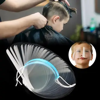 

50Pcs/Set Disposable Transparent Plastic Face Shield Hair Salon Hairspray Masks Cutting Coloring Face Protecting Barber Supplies