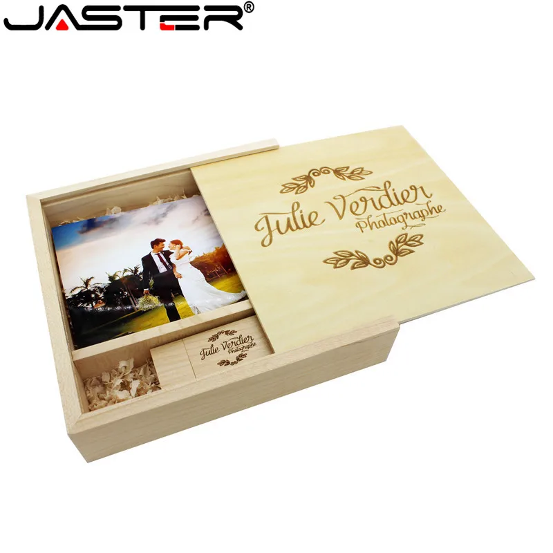  JASTER Free custom logo Photo Album Wooden USB+Box usb flash drive Memory stick Pendrive 4GB 16GB 3