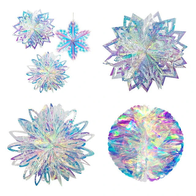 Neon Film 3D Snowflakes Ornaments Navidad Christmas Decorations for Home  Fake Snow Frozen Birthday Winter Wonderland Party Decor - AliExpress