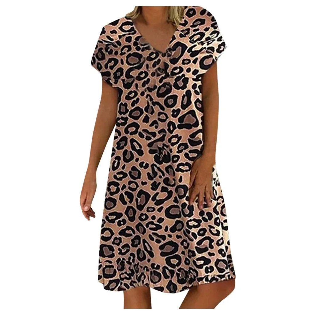 boho leopard print dress