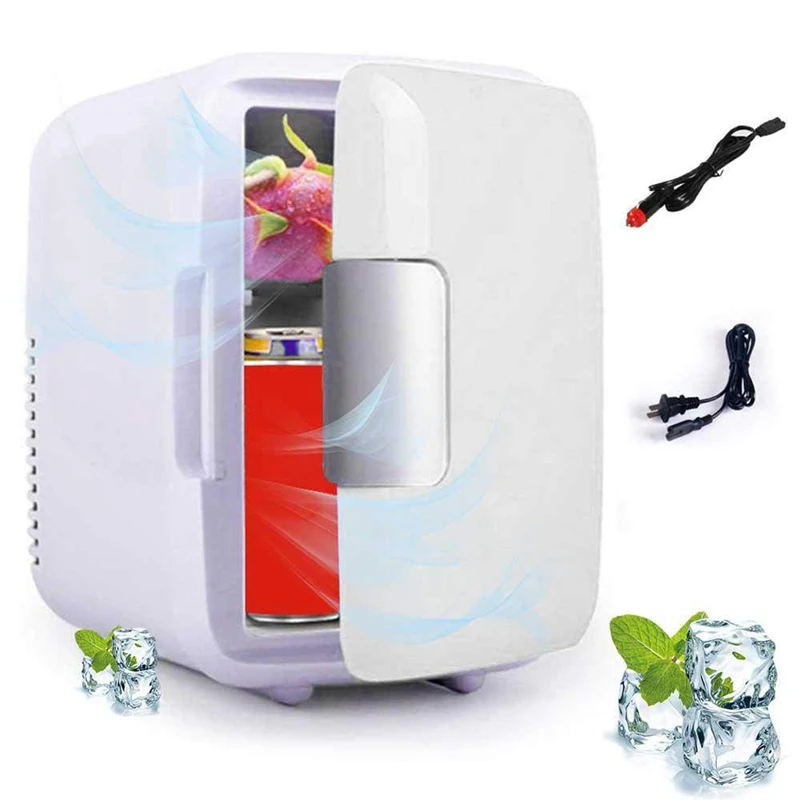 

Mini Fridge, 12V 4 Liters Portable Mini Refrigerator Cooler and Warmer with AC/DC Power Cords, Super Quiet In-Vehicle Freezer fo