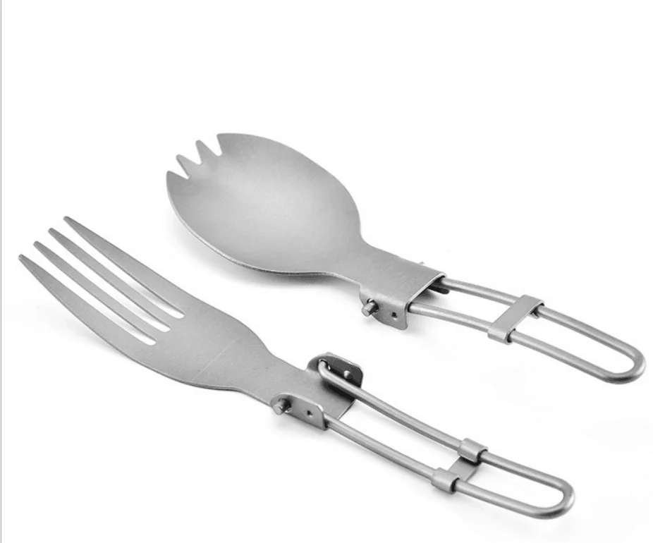 Spoon Folding Spork Portable Camping Cutlery Travel Fork Hike Tableware BBQ Camp