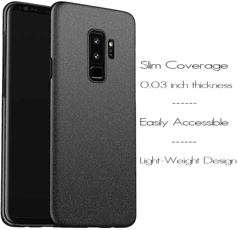 Super Luxury Matte Black Phone Cover - Premium Hard Slim PC Case