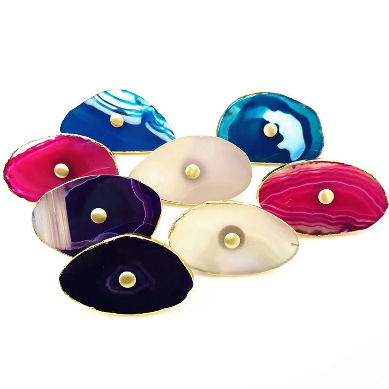 

Agate Stone Decorative Kitchen Cabinet Knobs Multicolor Door Handle Cabinet Drawer Cupboard Pull-1Pack