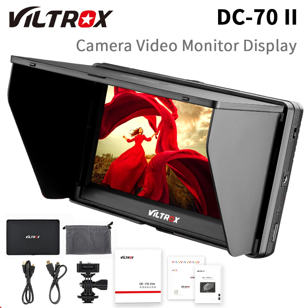 VILTROX TFT HDMI-Compatible in/out 7'' inch LCD Monitor for Canon Nikon Sony Panasonic DSLR Cameras Viltrox DC-70 DC-70II