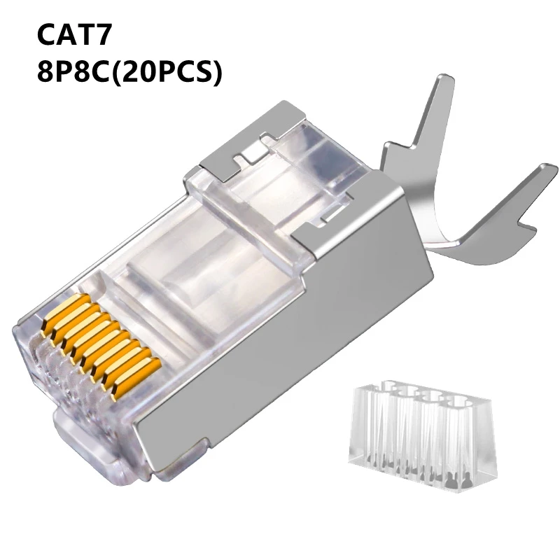 Jillway Cat7 Através do Furo Alicate Rede Testador Ferramenta Conjunto Através do Buraco Cabeça de Cristal Rj45 Fio Stripper Conjunto 10 Gigabit - Imagem 5
