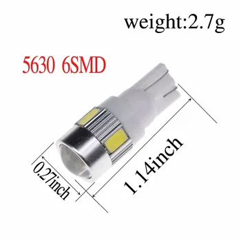 

Frete Gratis 4x Lampadas Pingo Xenon 6000k T10 W5w 6 Led Smd 5630 Samsung Chip 12v 24v 5w Super branco