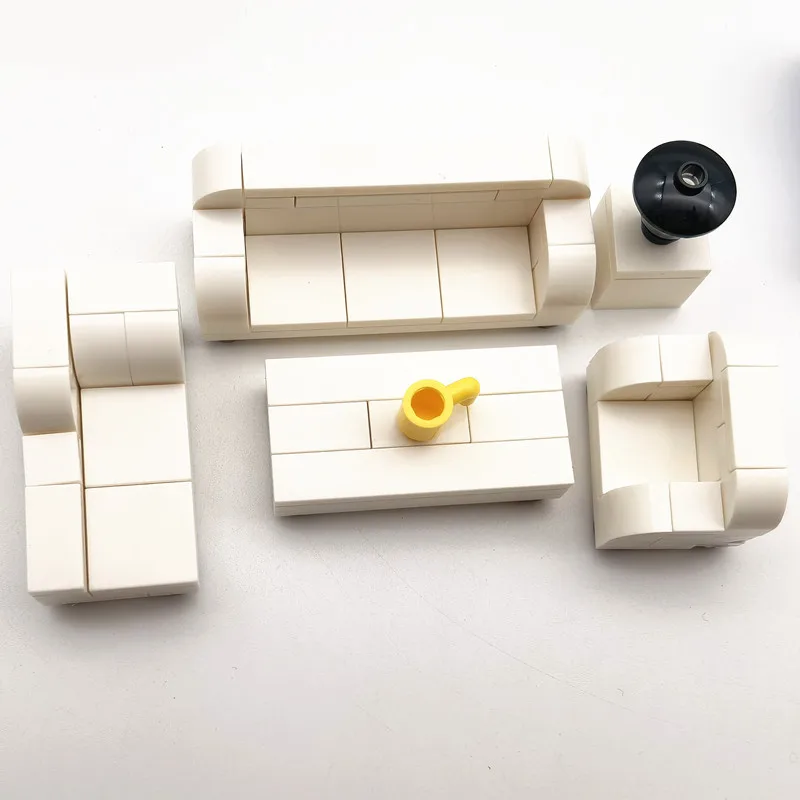 Building Blocks Construction Blocks MOC Blocks Friends House Building Blocks Accessories Compatible City Furniture Bricks Toilet TV Constructor Toys Boys Girls