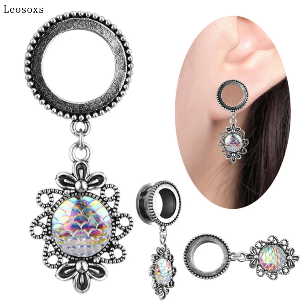 

Leosoxs 2pcs Fashion Retro Color 3D Fish Scale Pendant Ear Pinna Stainless Steel Pulley