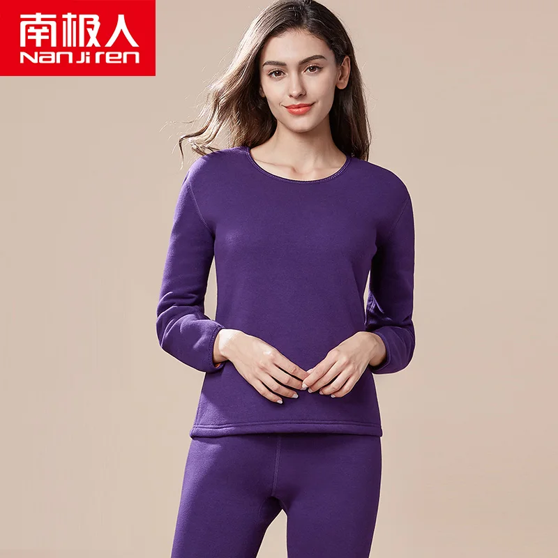 nanjiren thermal underwear men long johns underwear men set thick Long sleeve solid color warm homesuit cotton winter clothes 4