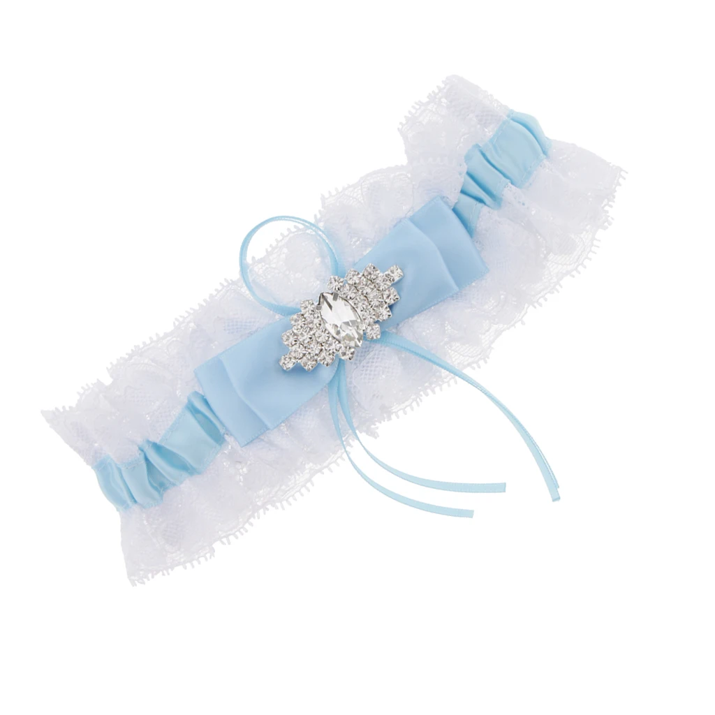 Women Girls Ribbon Crystal Garter Applique Garter Sexy Garters Bridal Thigh Ring Bridal Lace Leg Ring LoopParty Fancy Dress